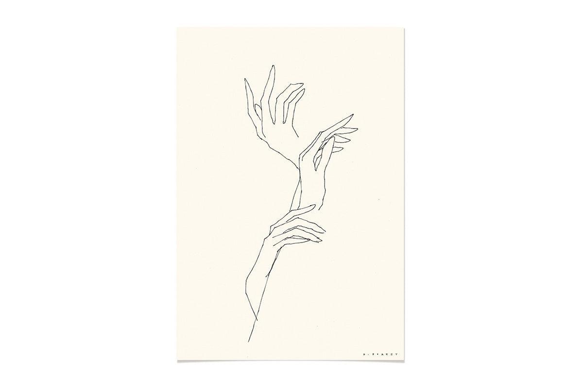 FredericForest_OriginalArtwork_Drawing_HandsDancing_Etude162_17x25cm