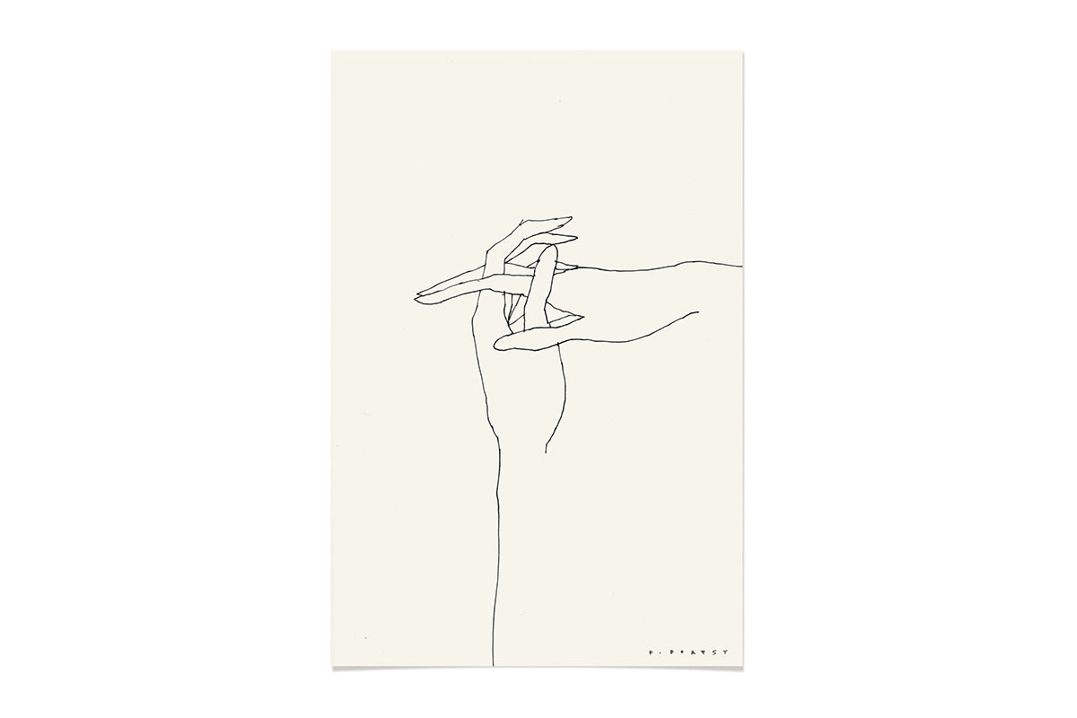 FredericForest_OriginalArtwork_Drawing_HandsTogether_Etude45_14x21cm
