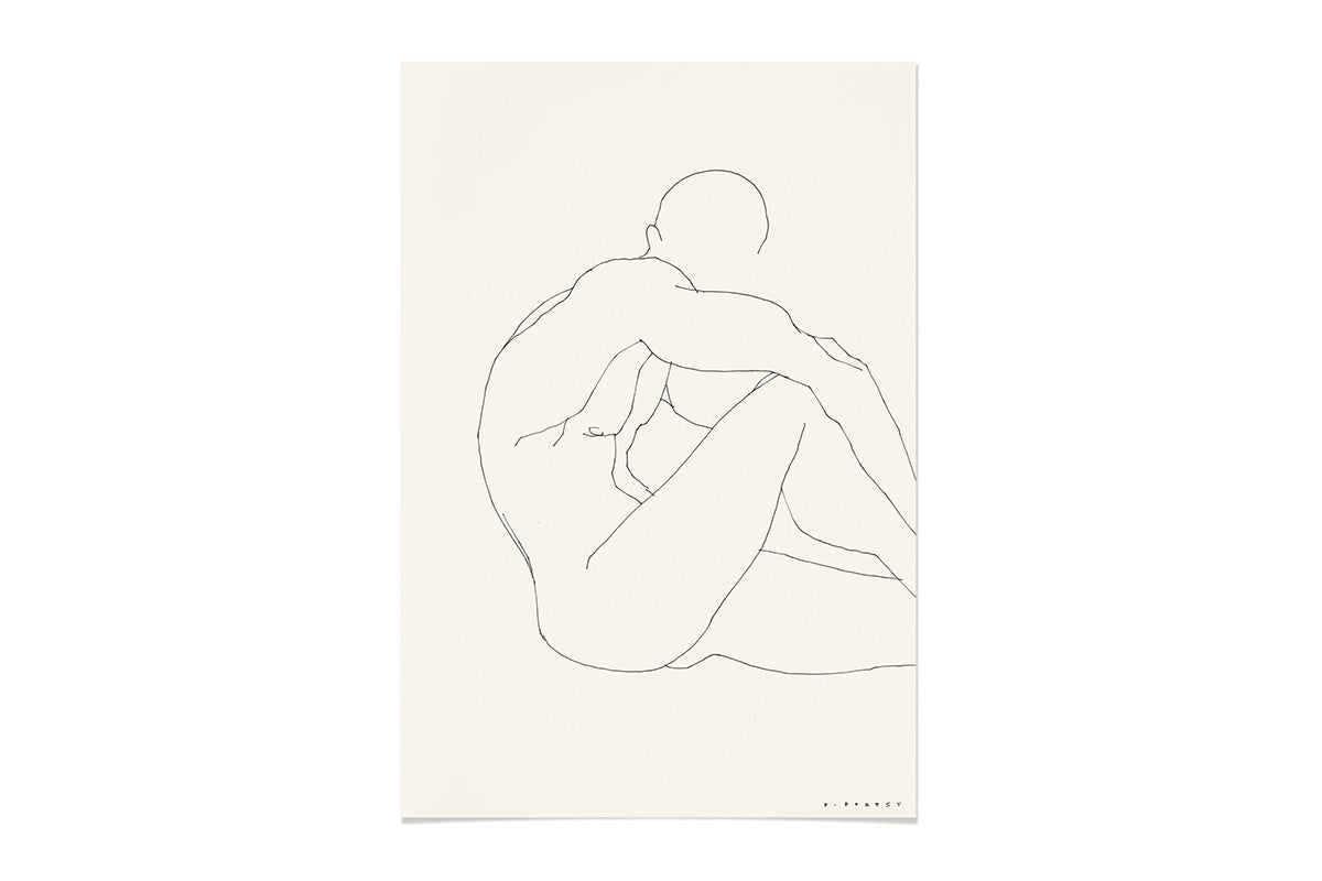 FredericForest_OriginalArtwork_Drawing_ManSitting_Etude33_17x25cm