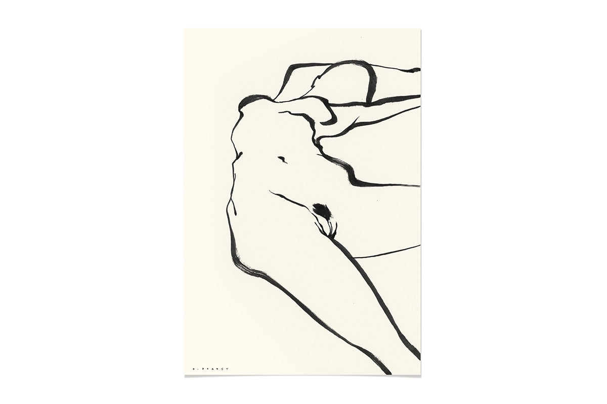 FredericForest_OriginalArtwork_Drawing_WomanResting_Etude374_17x25cm