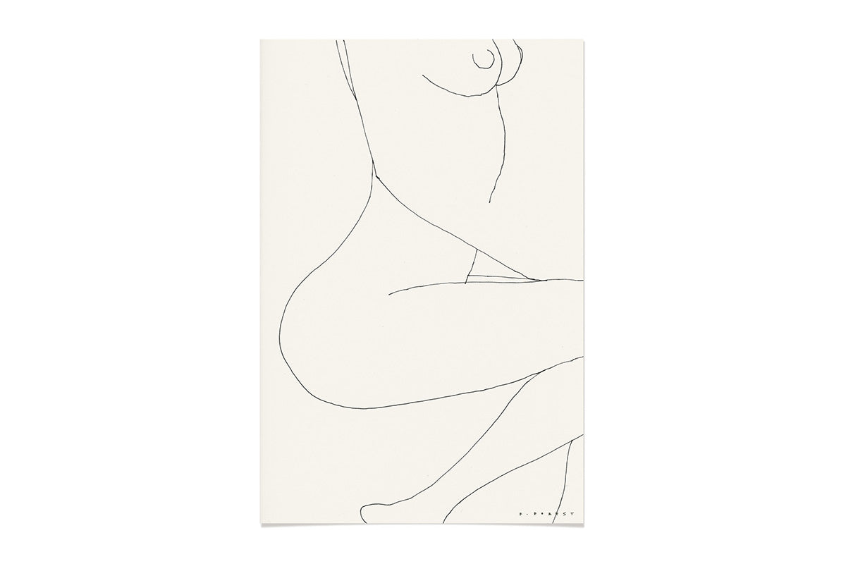 FredericForest_OriginalArtwork_Drawing_WomanSitting_Etude581_14x21cm