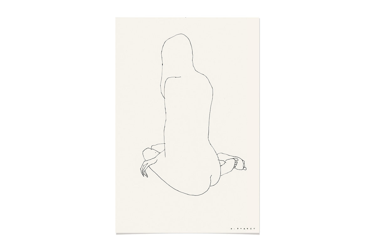 FredericForest_OriginalArtwork_Drawing_WomanSitting_Etude585_14x21cm