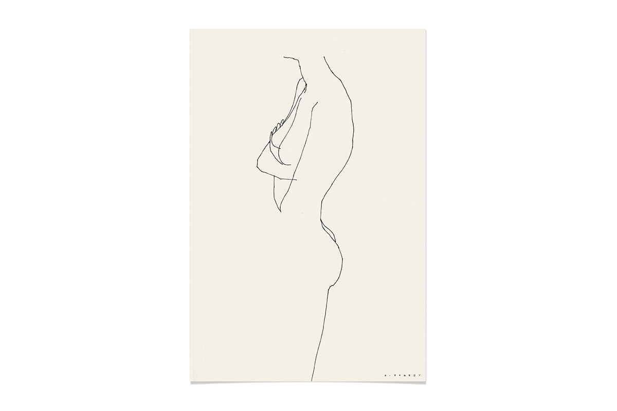 FredericForest_OriginalArtwork_Drawing_WomanStanding_Etude751_14x21cm