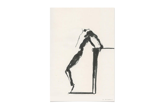 FredericForest_ManDancingWithHisShadow_Etude1_Original_Drawing_17x25cm