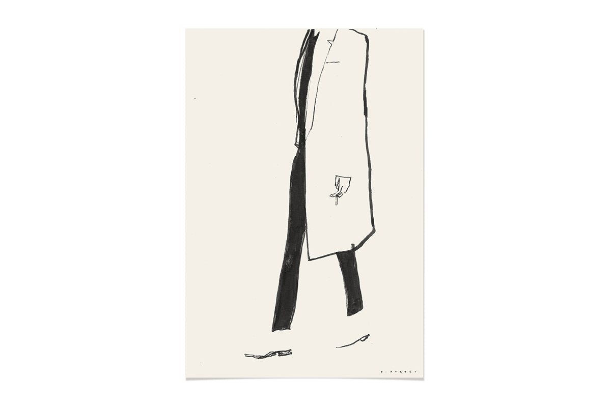 FredericForest_ManWalkingWithACigarette_Etude1_Original_Drawing_17x25cm