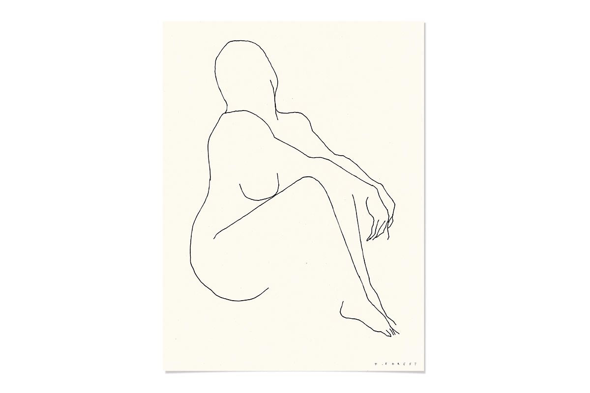 FredericForest_OriginalArtDrawing_50x65cm_WomanSitting_Etude576