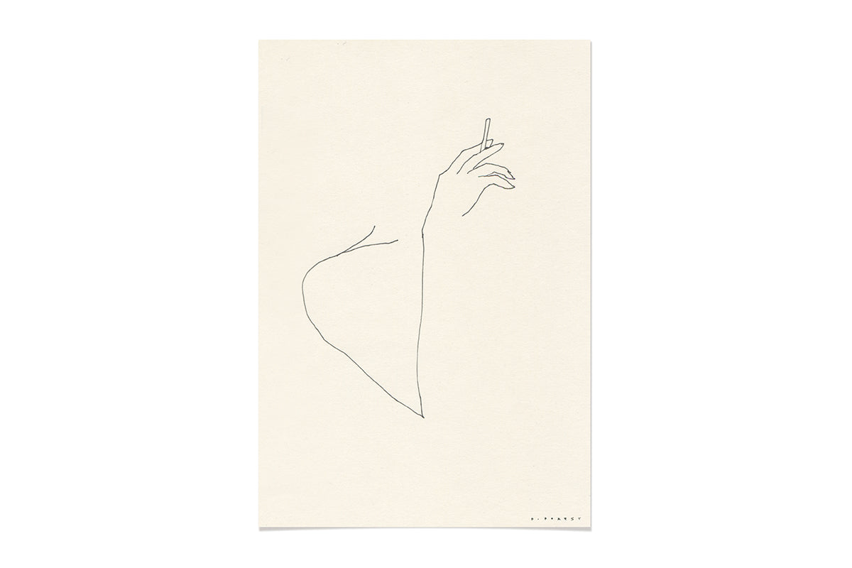 FredericForest_WomanRestingWihACigarette _Etude1_Original_Drawing_17x25cm