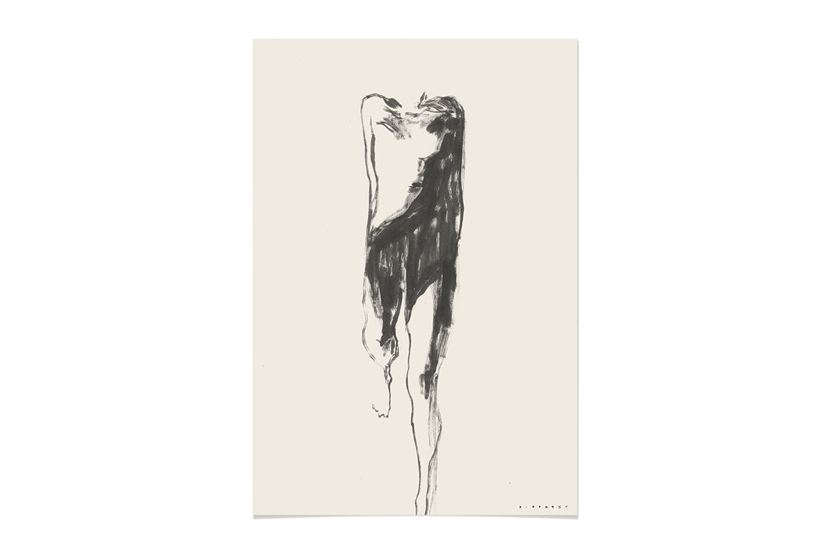 FredericForest_WomanRestingWithHerShadow_Etude20_Original_Drawing_17x25cm